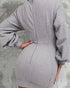 Lantern Sleeve Bodycon Pullover Sweatshirt Dress Crew Neck Mini Dress light gray
