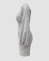 Lantern Sleeve Bodycon Pullover Sweatshirt Dress Crew Neck Mini Dress light gray